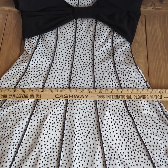 Joseph Ribkoff Black & White Polka Dot Fit & Flare Midi Dress Shrug Bolero - Picture 12 of 15